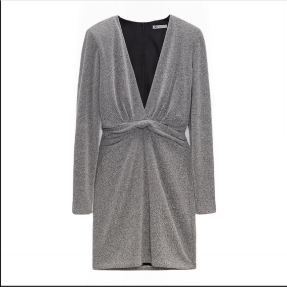 Zara Dresses & Skirts - NWT ZARA Metallic Thread Sparkle Twist Knot Dress